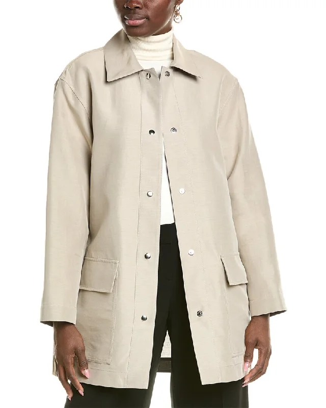 Lafayette 148 New York Reversible Silk-Blend Car Coat